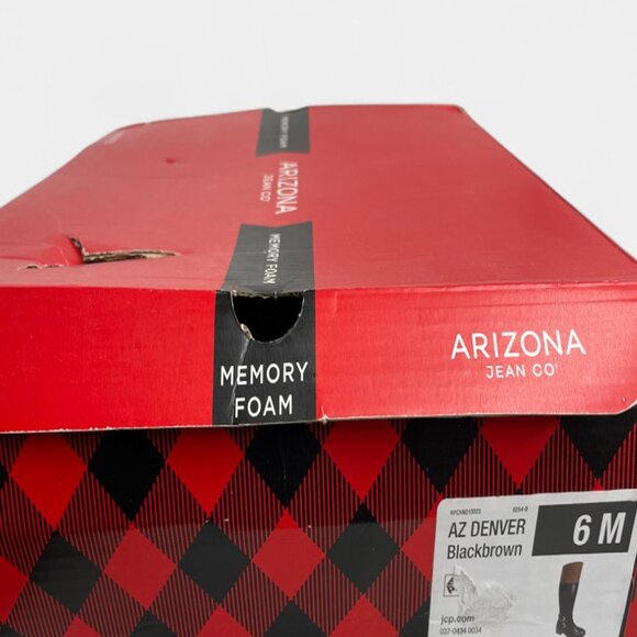 Arizona Riding Boots Brown Black Faux Leather Tall Memory Foam Lined Women's 6 - Picture 5 of 11